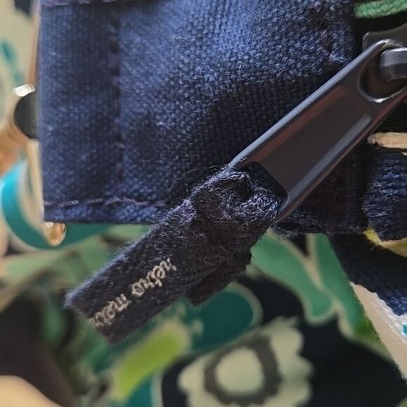 Thirty One 31 Retro Metro Tote Floral Flower Navy Teal Shoulder Purse Bag Womens - Picture 4 of 16